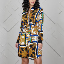Load image into Gallery viewer, Ornate Chain Print Collared Dress