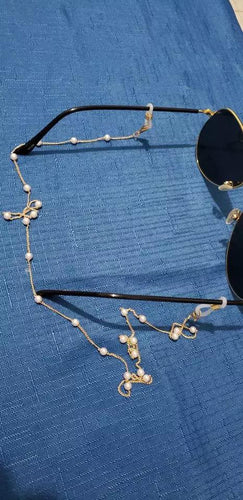 Pearl Eye Glasses Gold Chain