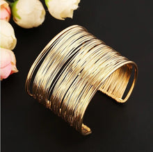 Load image into Gallery viewer, Curve Wide Opened Cuff Bracelet