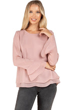 Load image into Gallery viewer, Long Sleeve Blouse With Double Flounced Cuff