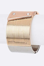 Load image into Gallery viewer, TriTone Mix Textured Iconic Hinged Bangle