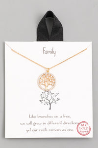 Family Tree Coin Pendant Necklace
