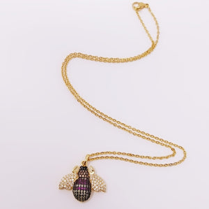 Bee Pendant Necklace - Gold
